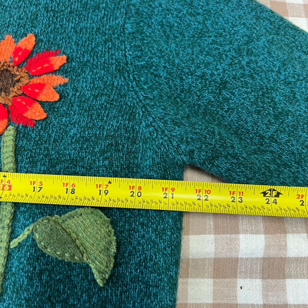 Susan Bristol lambswool sunflower cardigan sweater large - Picture 5 of 12